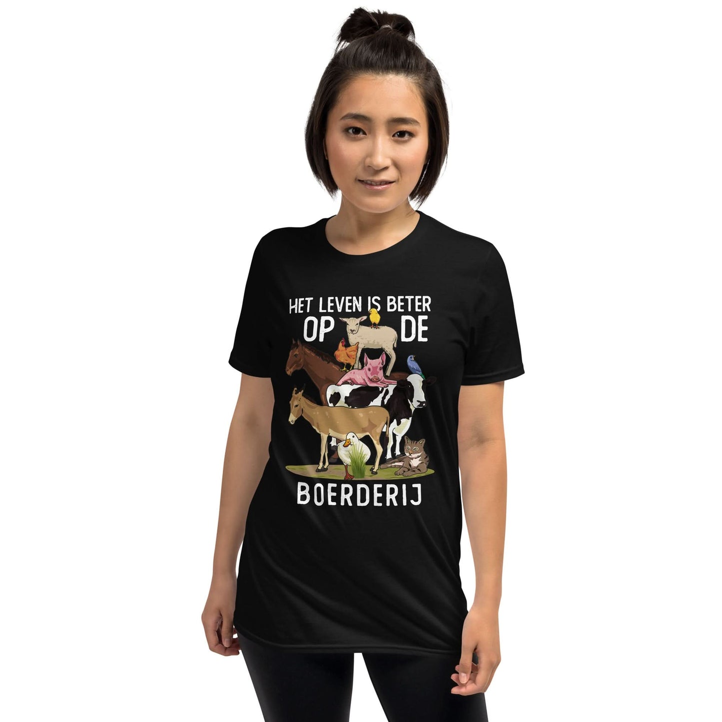 Unisex T-shirt ( leven is beter op de boerderij)