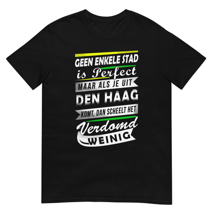Unisex T-shirt (Den Haag- niemand is perfect)