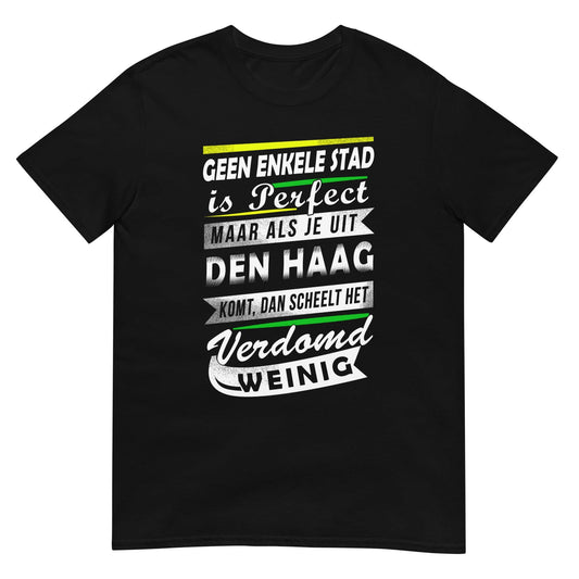 Unisex T-shirt (Den Haag- niemand is perfect)