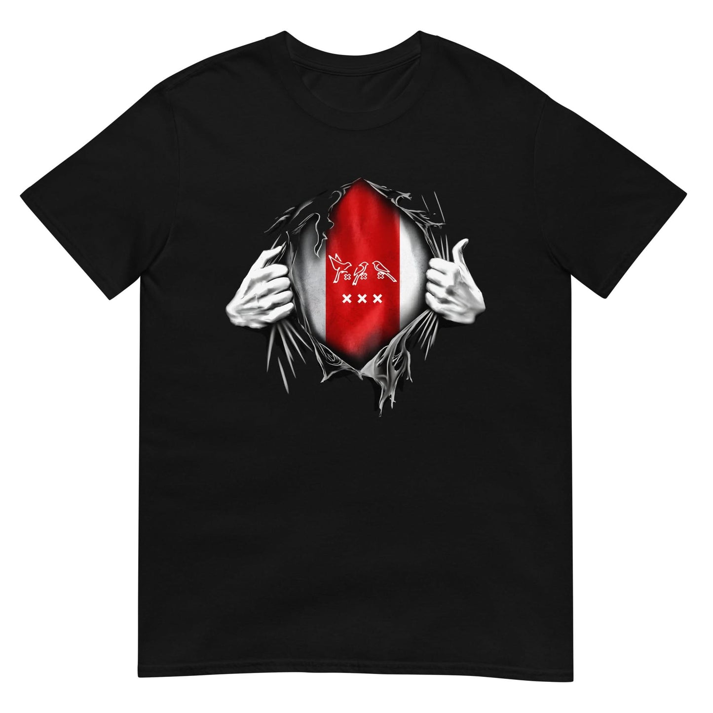 Unisex T-shirt (Ajacied-vlag diep in het hart) Amsterdam