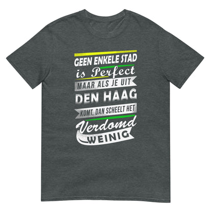 Unisex T-shirt (Den Haag- niemand is perfect)