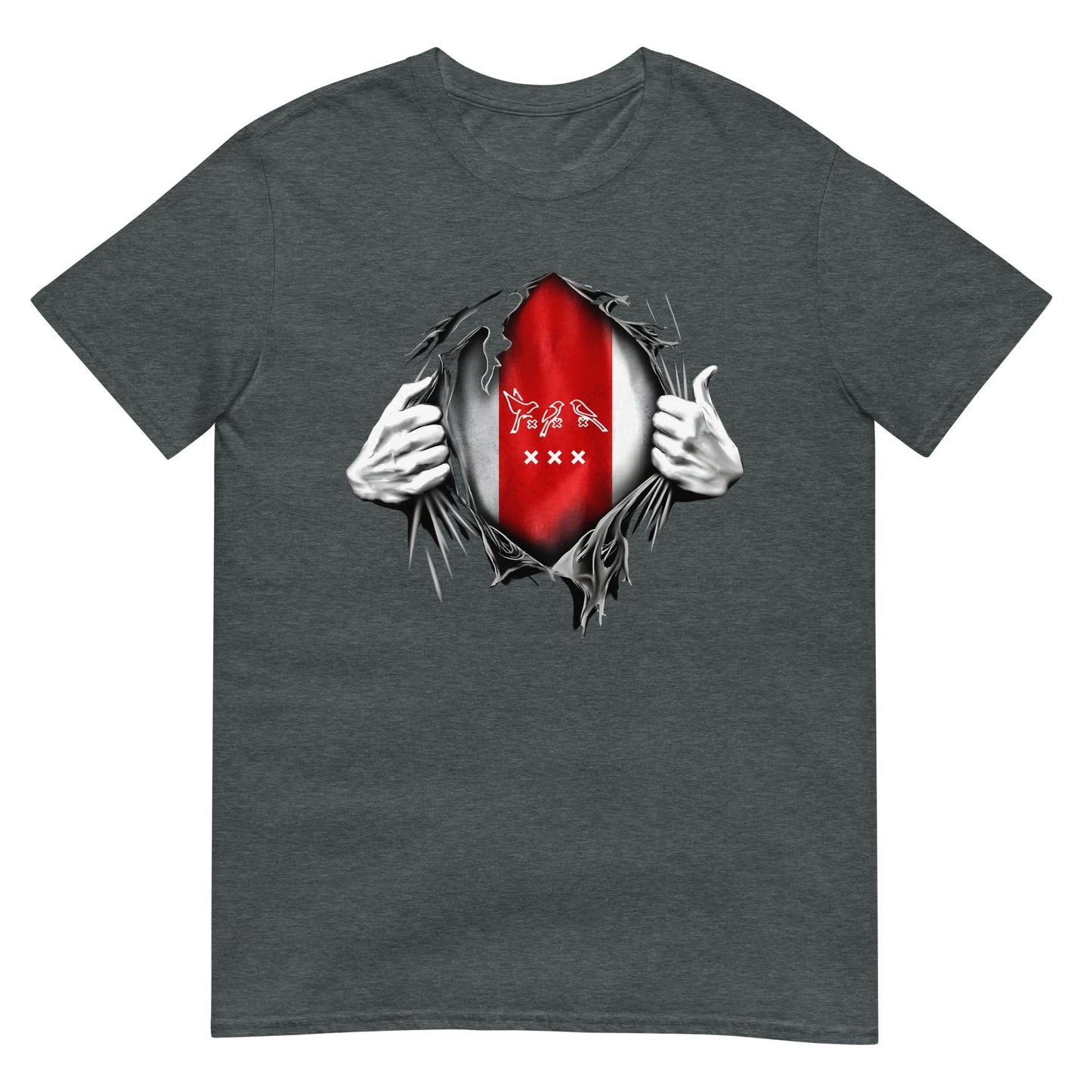 Unisex T-shirt (Ajacied-vlag diep in het hart) Amsterdam