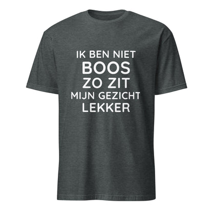 Unisex T-shirt (Ik ben niet boos, Zo zit mijn gezicht lekker)