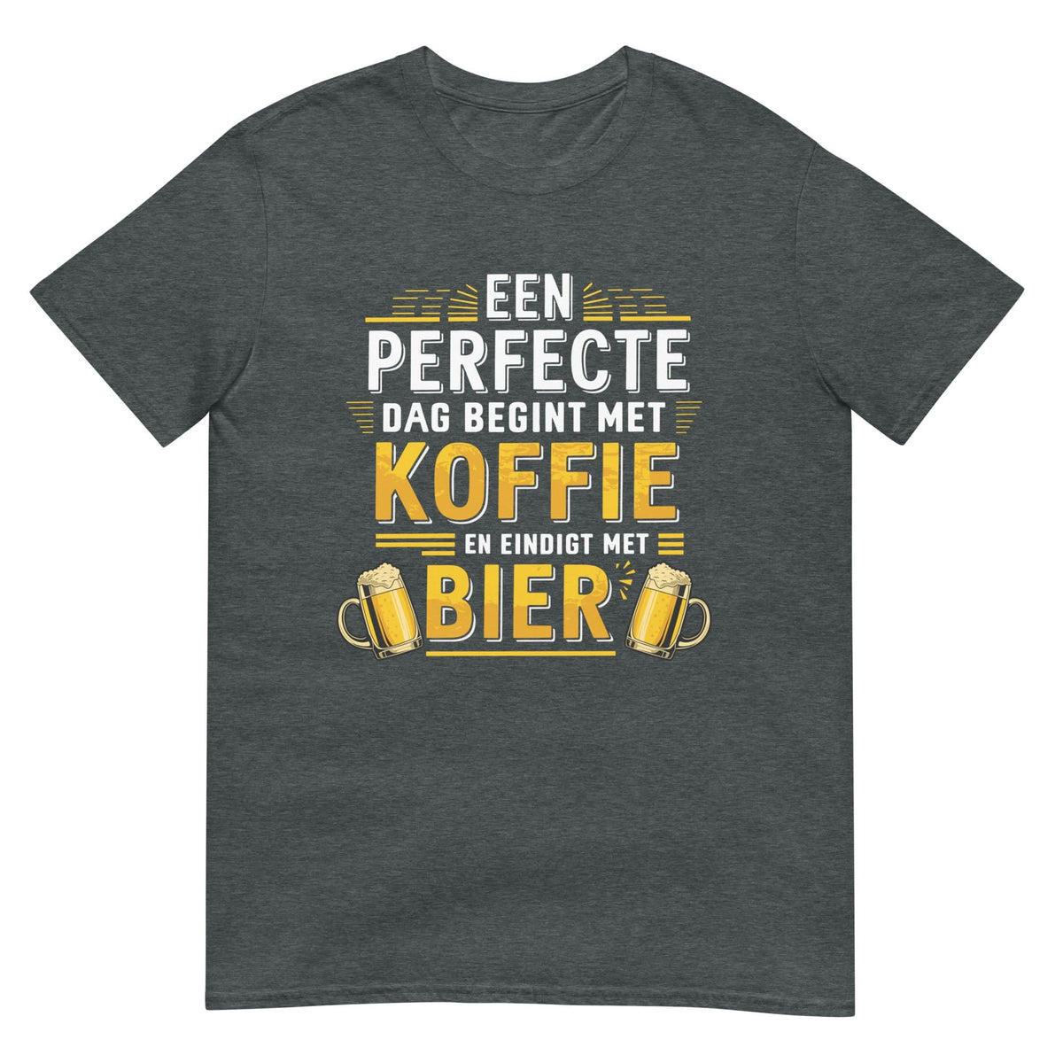 Unisex T-shirt (Een perfecte dag begint met koffie en eindigt met bier!)