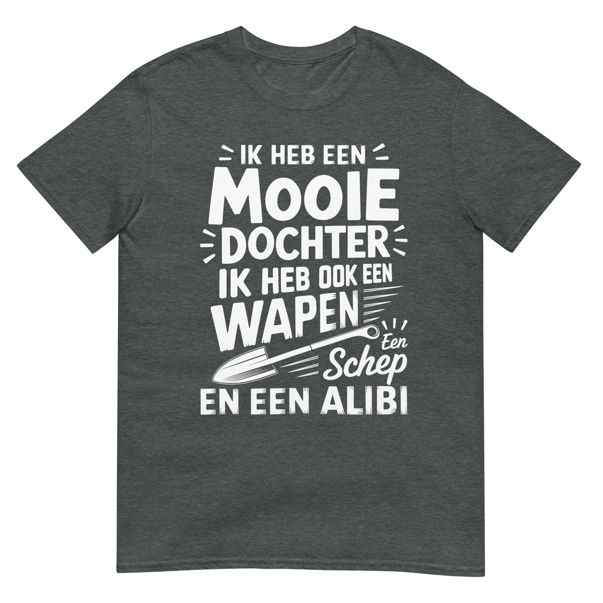 Uniseks T-shirt (Ik heb een mooie dochter en ook een wapen...) Papa & dochter