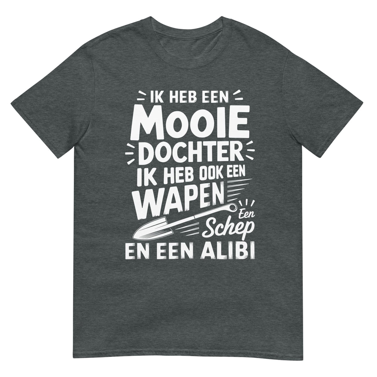 Uniseks T-shirt (Ik heb een mooie dochter en ook een wapen...) Papa & dochter