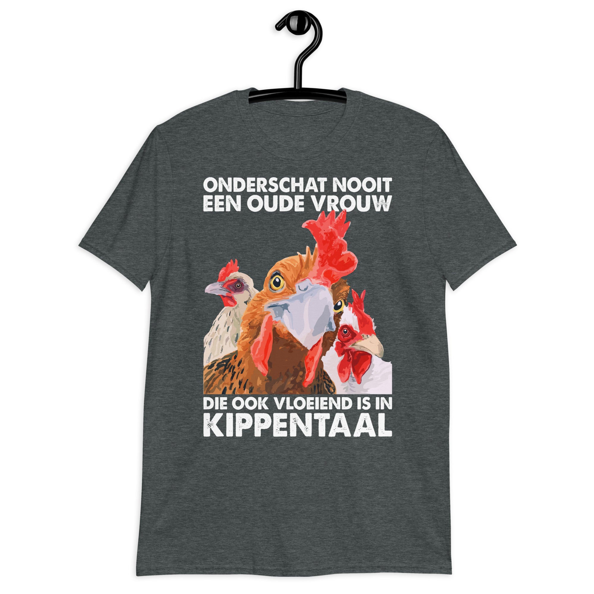 Unisex T-shirt (Onderschat nooit een vrouw die emt kippen kan praten)