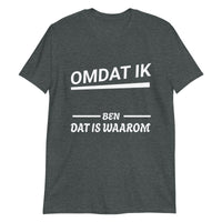 Unisex T-shirt (Omdat ik ... ben, dat is waarom!) Personaliseer je shirt!
