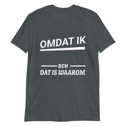 Unisex T-shirt (Omdat ik ... ben, dat is waarom!) Personaliseer je shirt!
