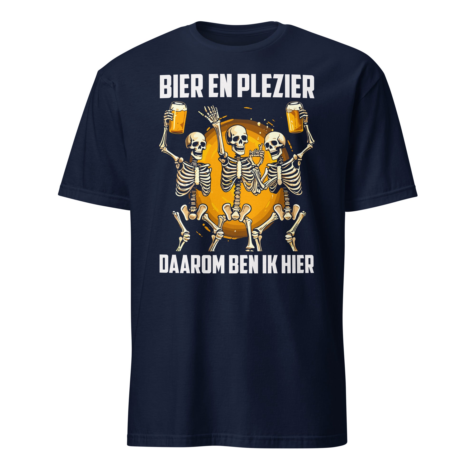 Unisex T-shirt (Bier en plezier, daarom ben ik hier)