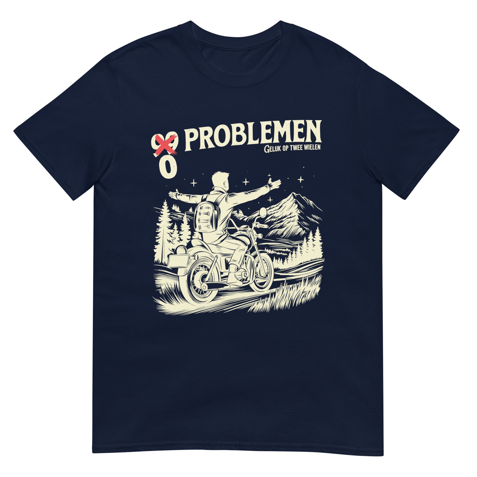 Unisex T-shirt (van 99 problemen naar 0 problemen) motor