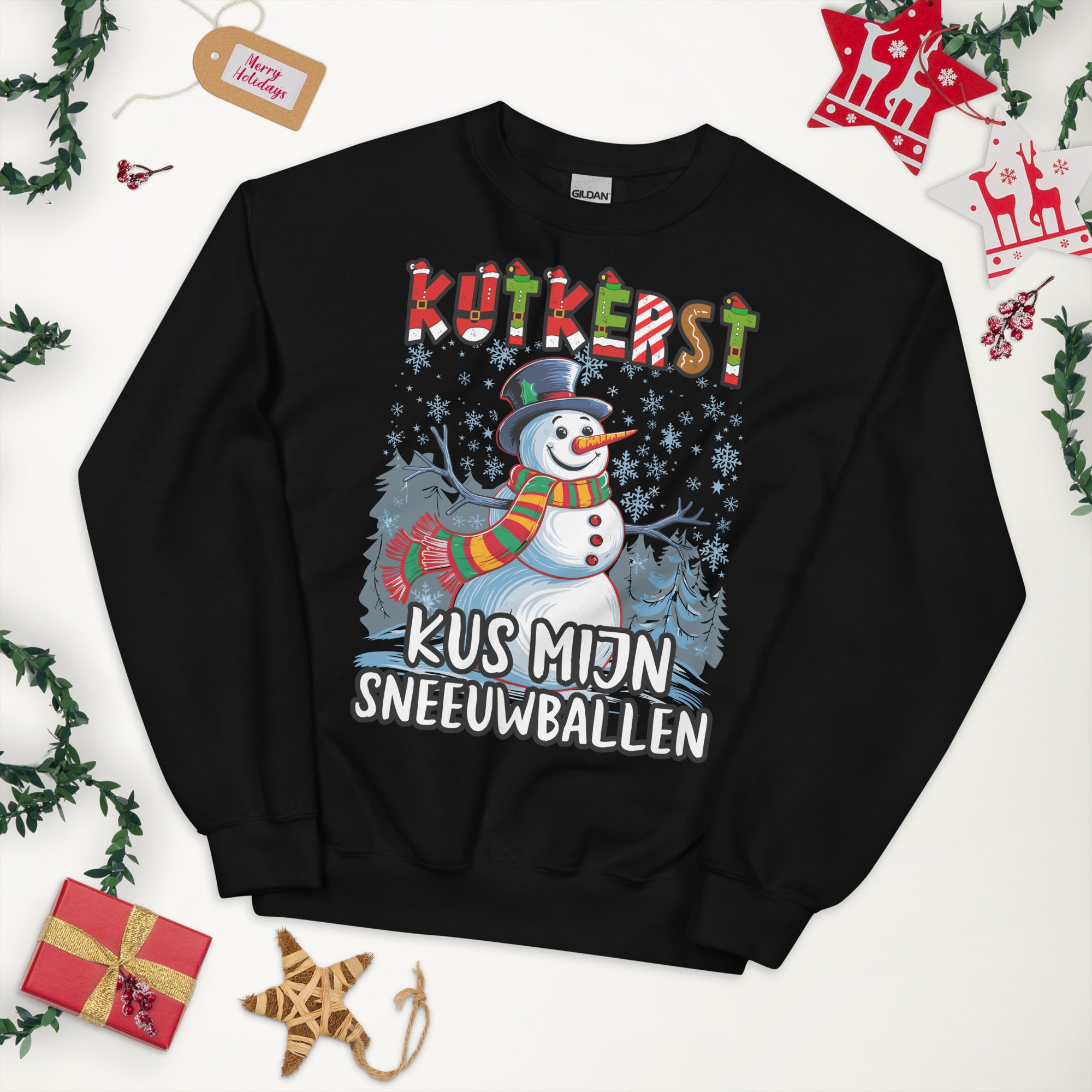 Unisex Kersttrui (kutkerst kus mijn sneeuwballen)