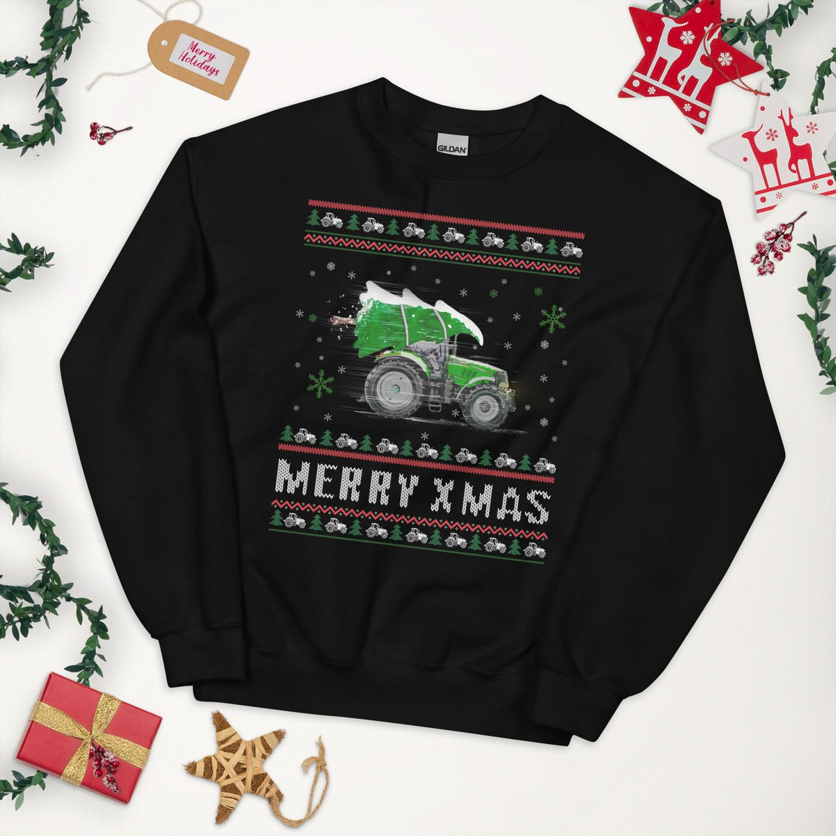 Uniseks kersttrui (trekker door de sneeuw)