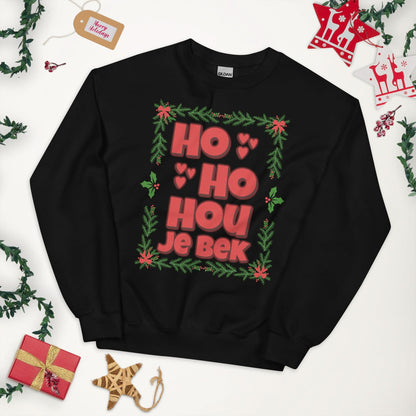 Unisex kersttrui (HO HO HOU JE B*K)