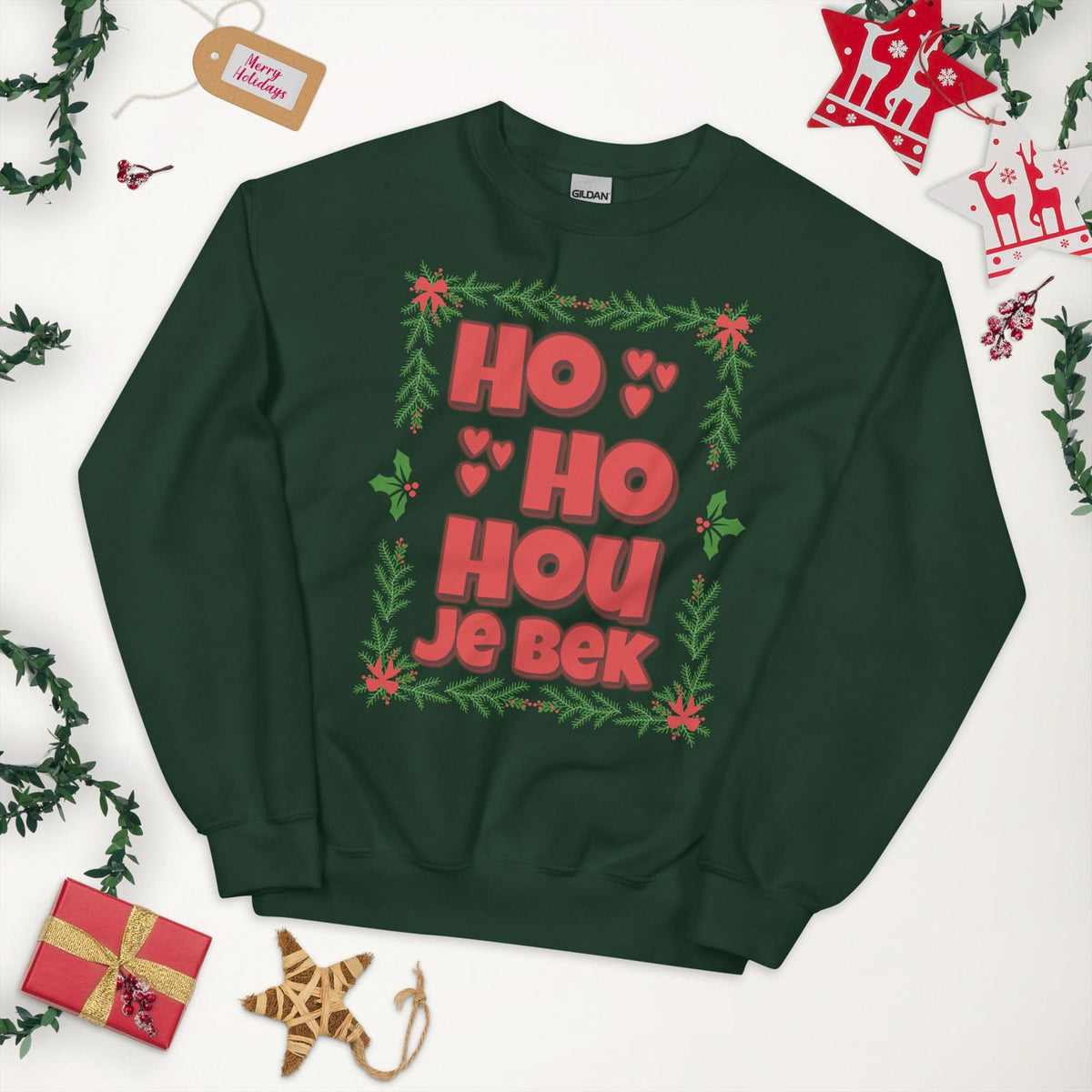 Unisex kersttrui (HO HO HOU JE B*K)