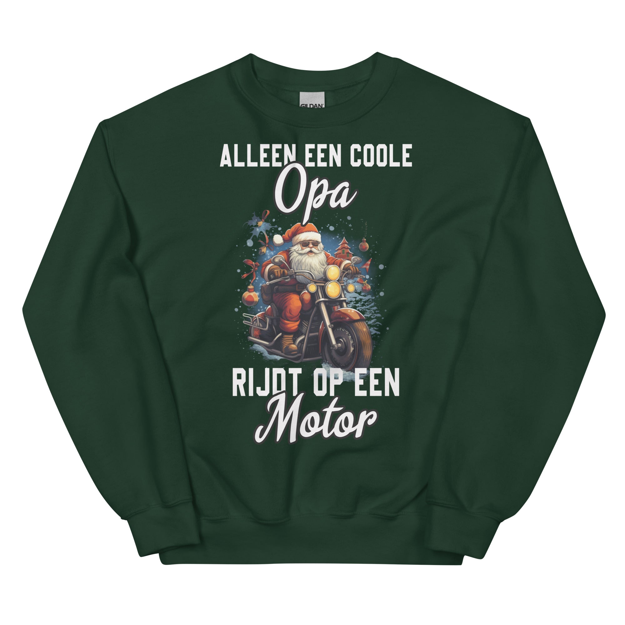 Unisex Kersttrui ( Kerst - Alleen een coole opa rijdt op een motor)