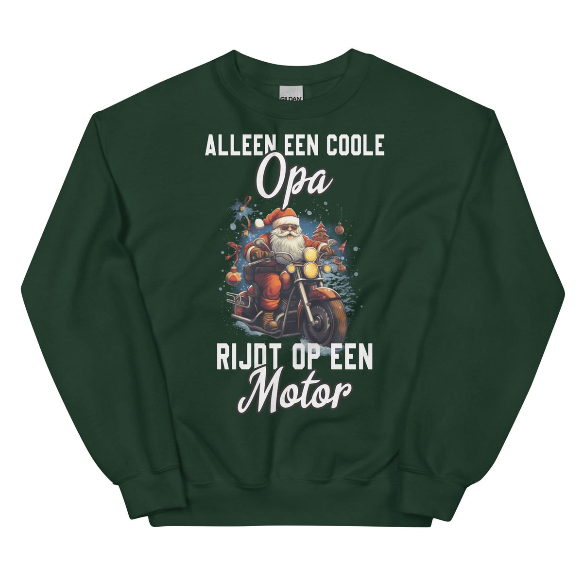 Unisex Kersttrui ( Kerst - Alleen een coole opa rijdt op een motor)