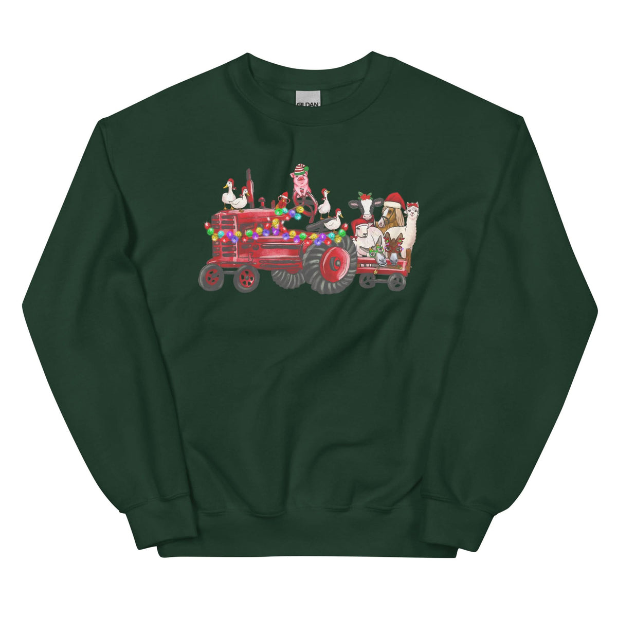 Unisex Kersttrui ( kerst boerderij)