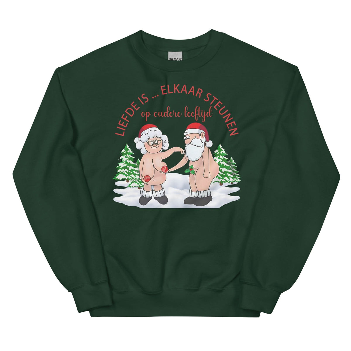 Couple Kersttrui (Liefde... is elkaar steunen op oudere leeftijd)