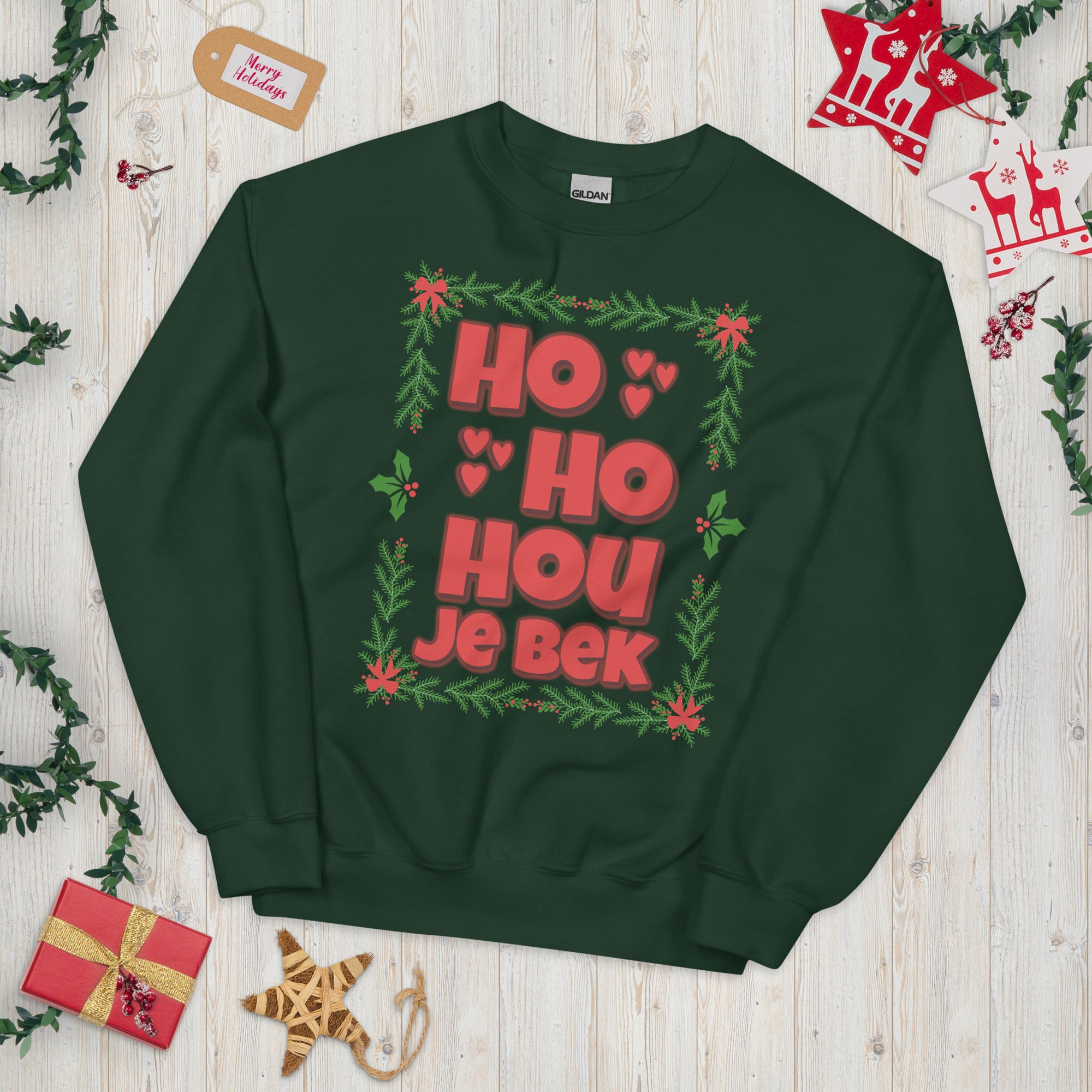 Unisex kersttrui (HO HO HOU JE B*K)