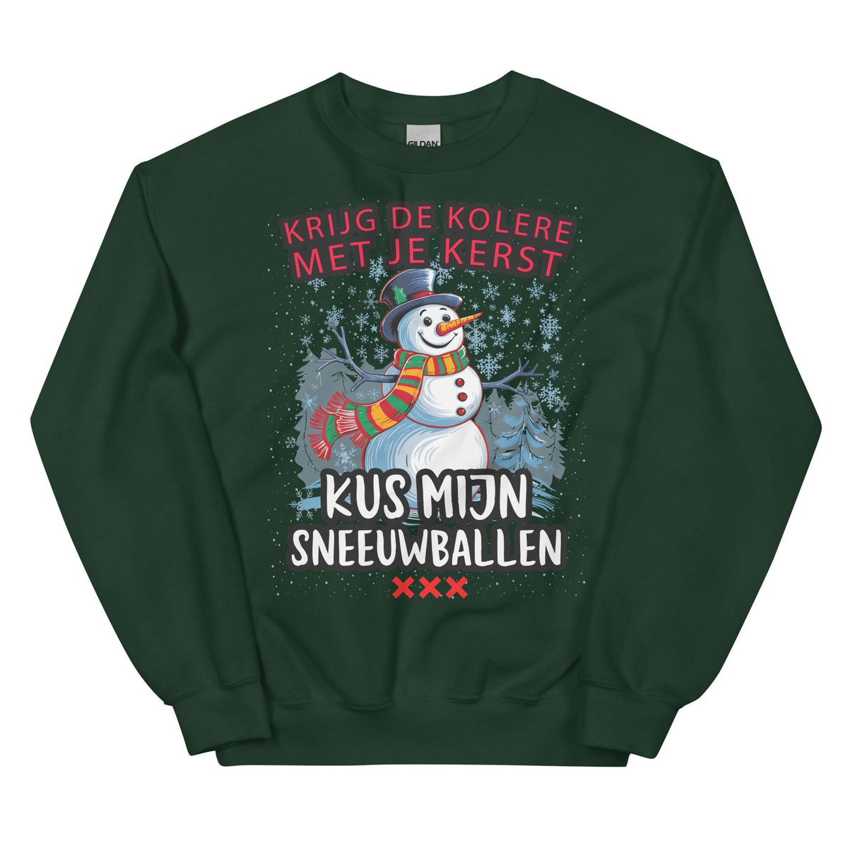 Unisex kersttrui (krijg de k*lere met je kerst, kus mijn sneeuwballen)