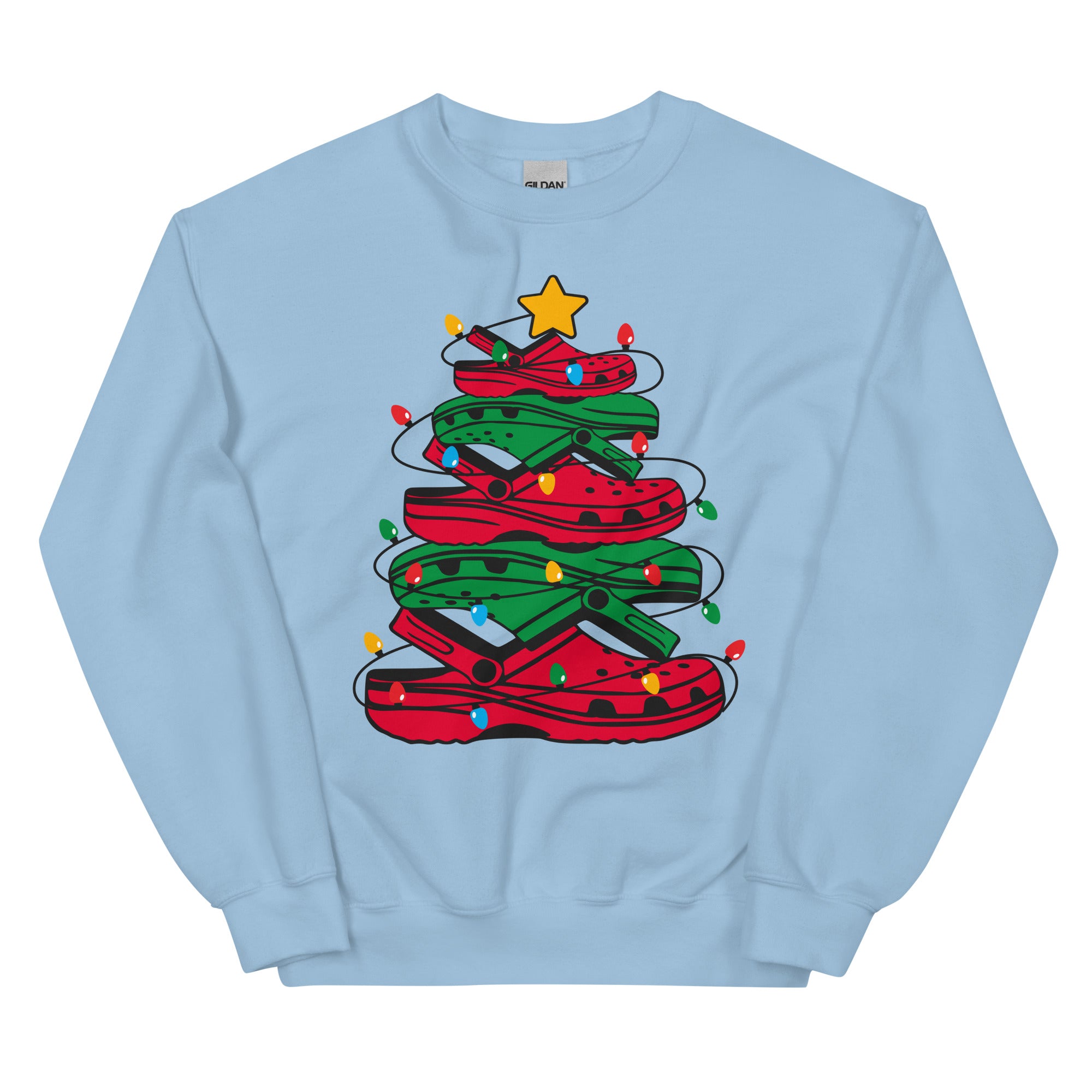 Unisex Kersttrui ( Crocs kerstboom)