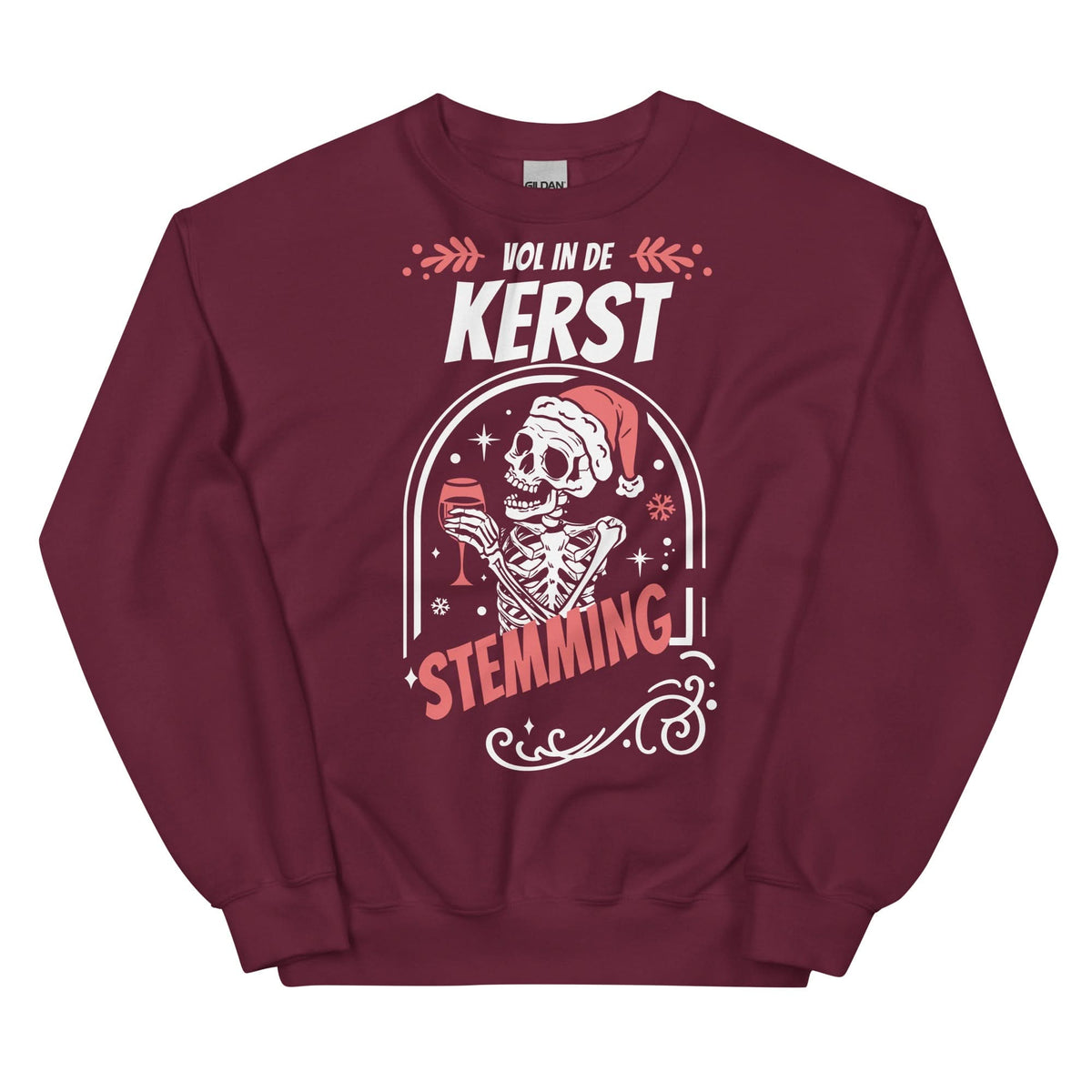Unisex Kersttrui ( skull - Vol in de kerststemming)
