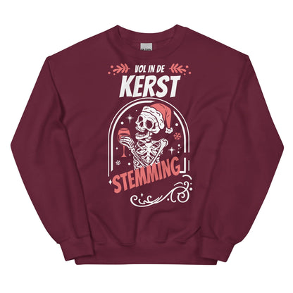 Unisex Kersttrui ( skull - Vol in de kerststemming)