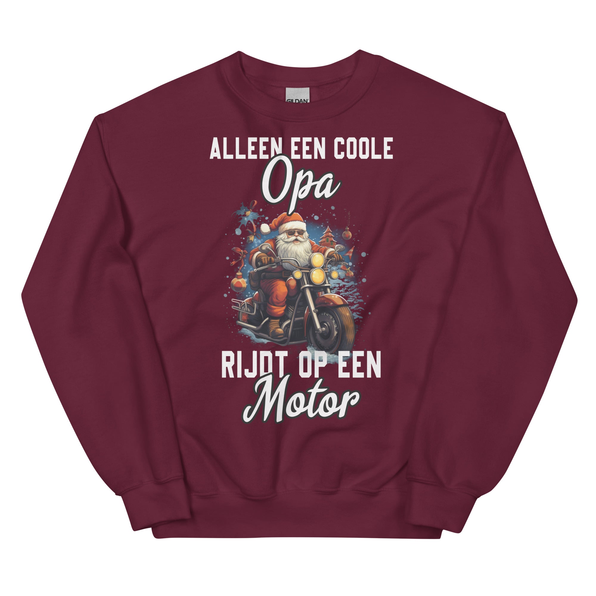 Unisex Kersttrui ( Kerst - Alleen een coole opa rijdt op een motor)