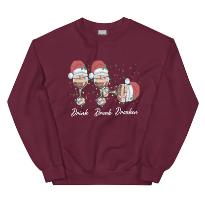 Unisex Kersttrui ( kerst - drink dronk dronken)