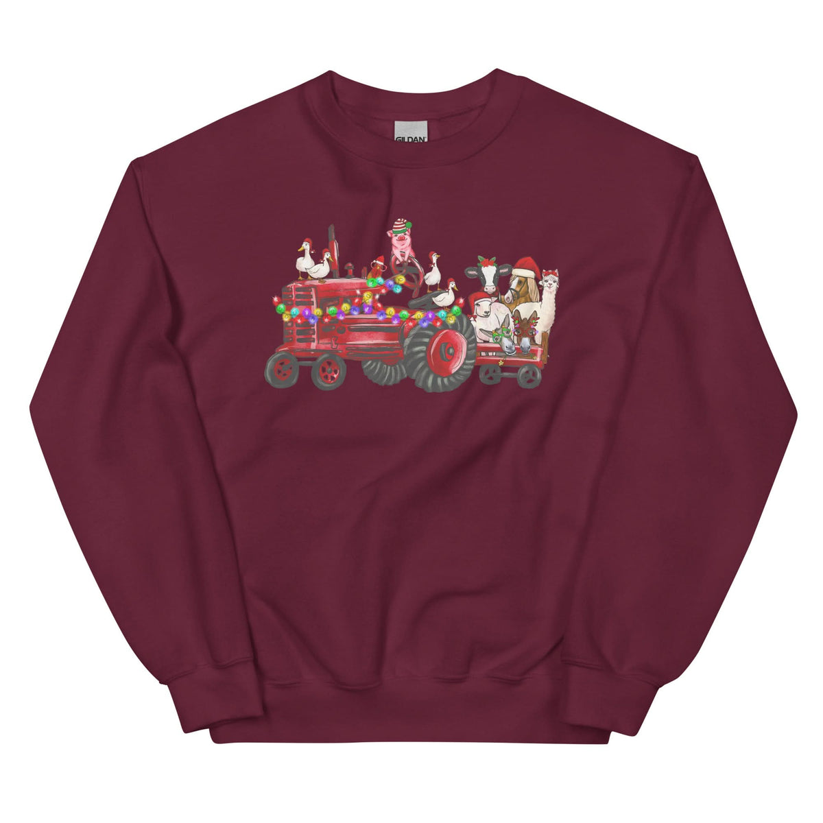 Unisex Kersttrui ( kerst boerderij)