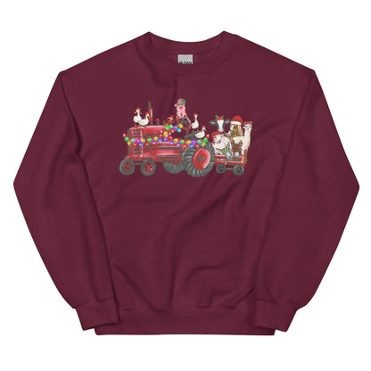 Unisex Kersttrui ( kerst boerderij)