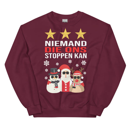 Unisex Kersttrui ( kerst - niemand die ons stoppen kan )