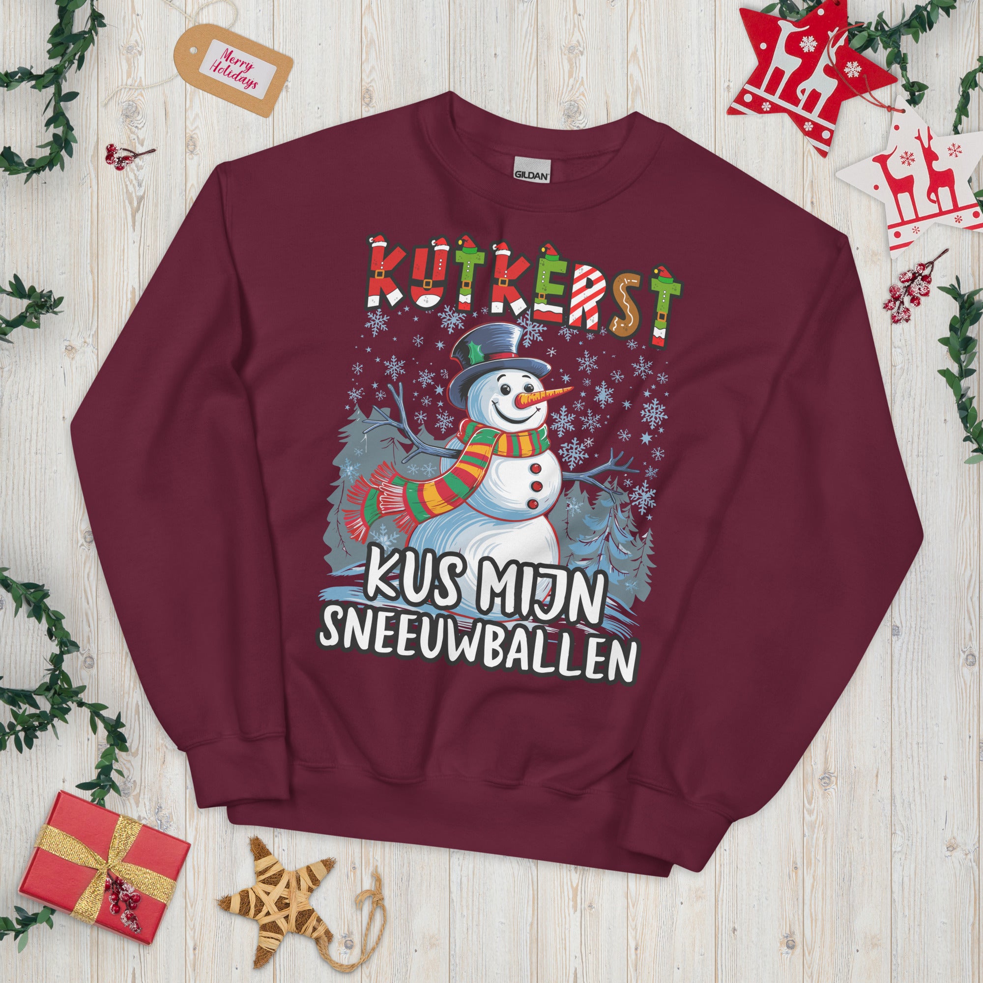 Unisex Kersttrui (kutkerst kus mijn sneeuwballen)