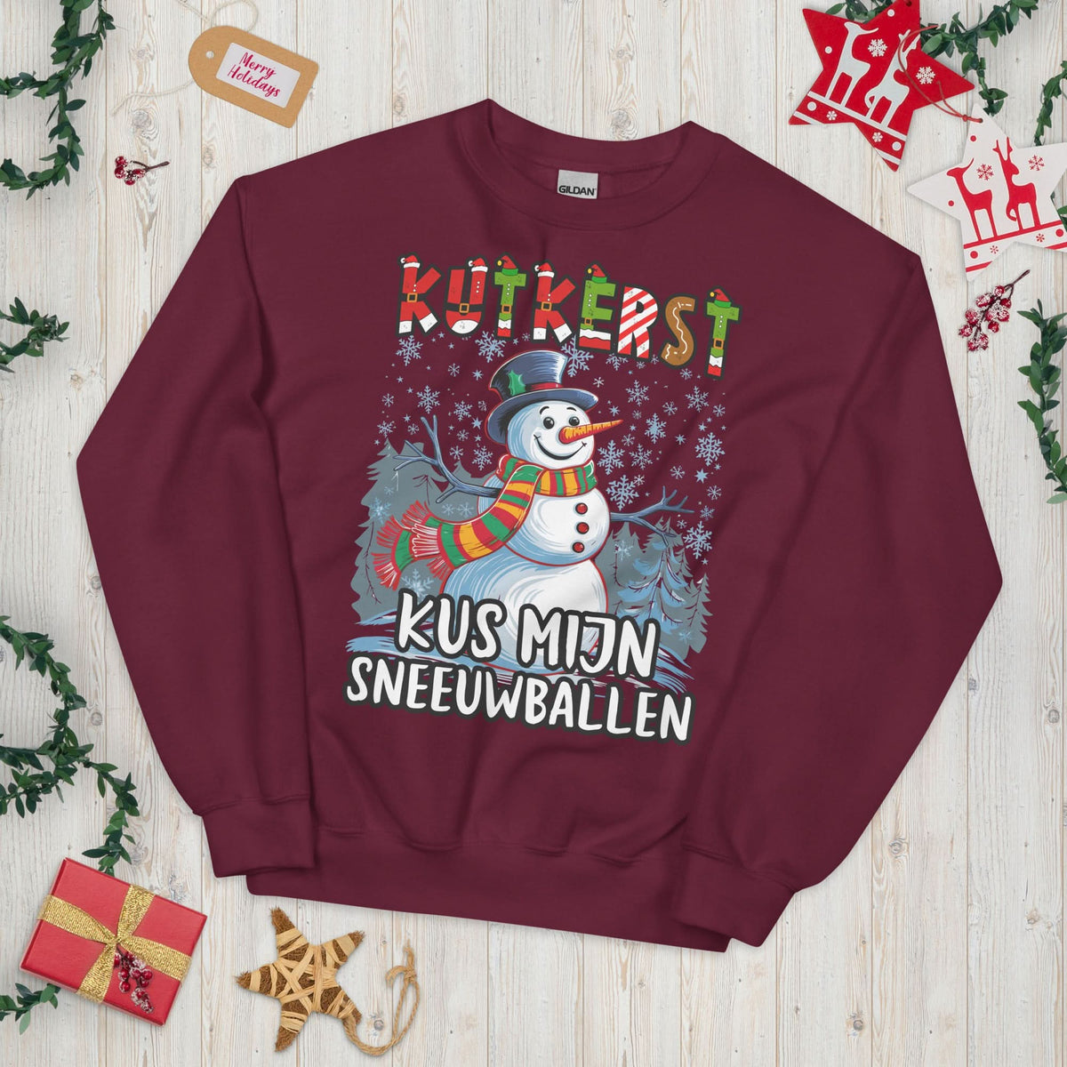 Unisex Kersttrui (kutkerst kus mijn sneeuwballen)
