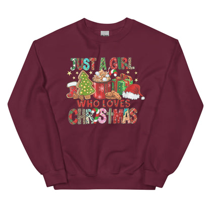 Unisex Kersttrui ( Just a girl who loves Christmas)