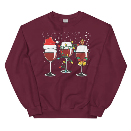 Unisex Kersttrui ( wijn kerst )