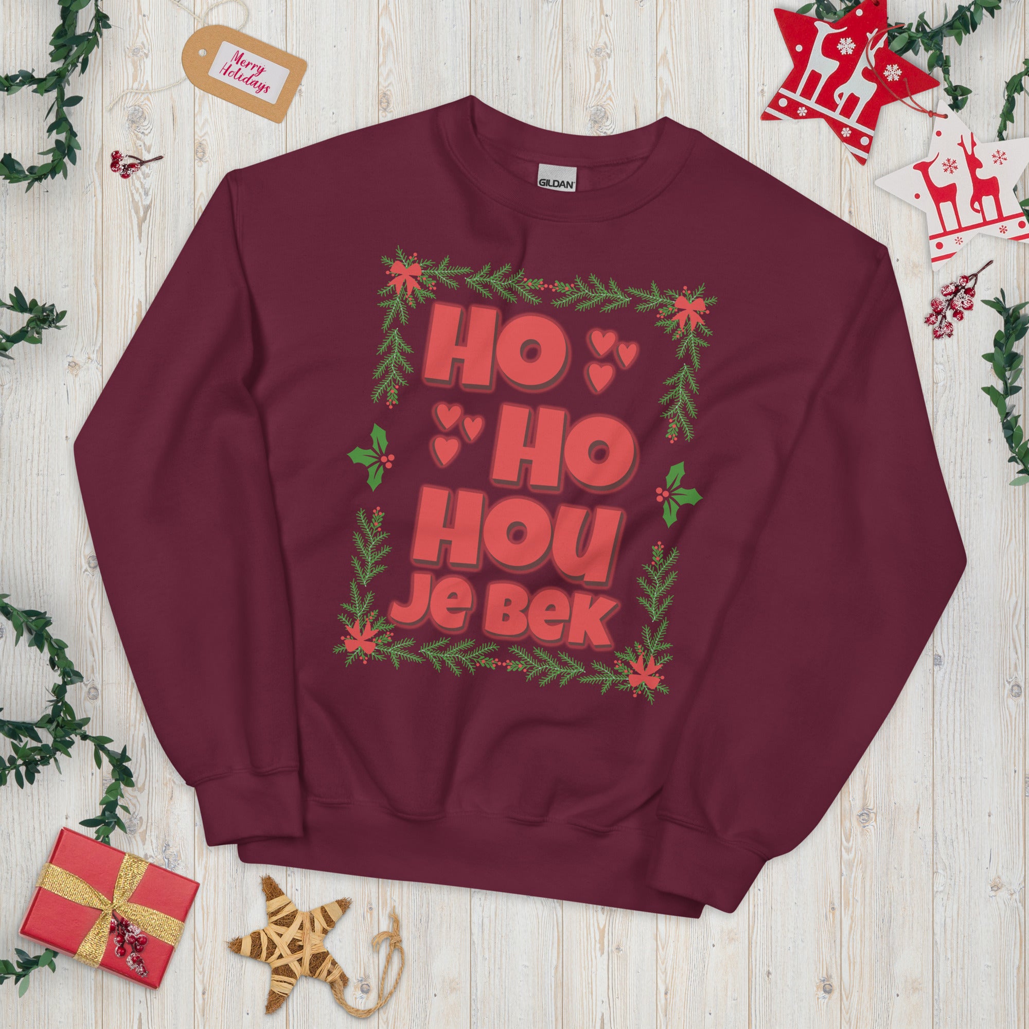 Unisex kersttrui (HO HO HOU JE B*K)