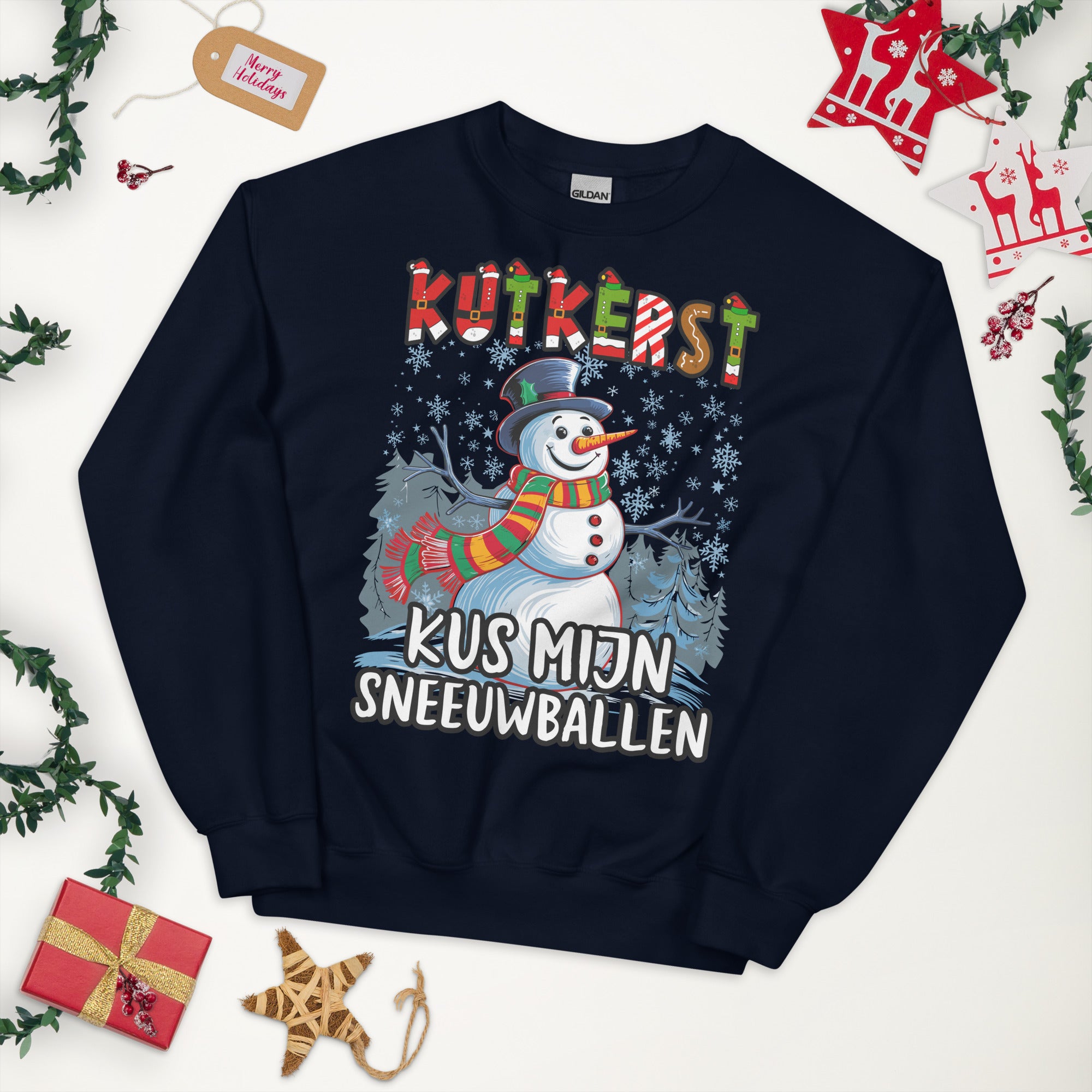 Unisex Kersttrui (kutkerst kus mijn sneeuwballen)