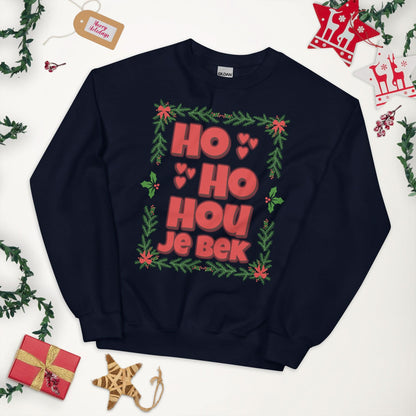 Unisex kersttrui (HO HO HOU JE B*K)