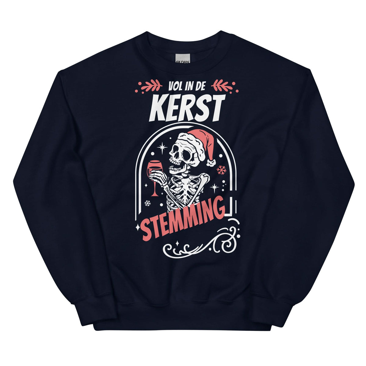 Unisex Kersttrui ( skull - Vol in de kerststemming)