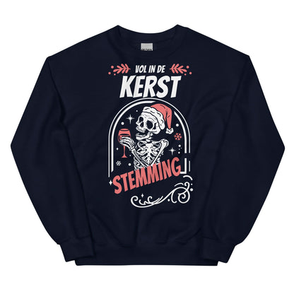 Unisex Kersttrui ( skull - Vol in de kerststemming)