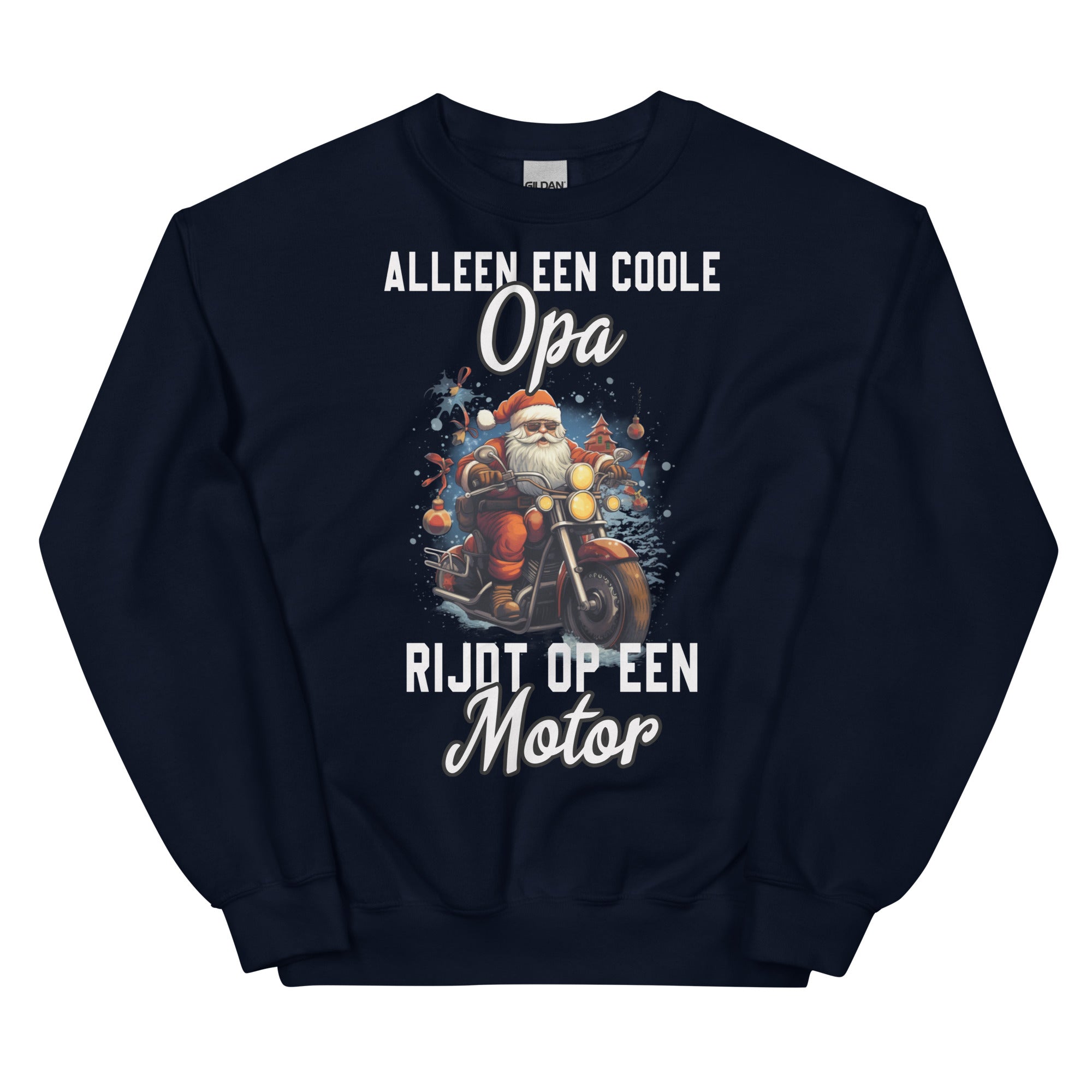 Unisex Kersttrui ( Kerst - Alleen een coole opa rijdt op een motor)