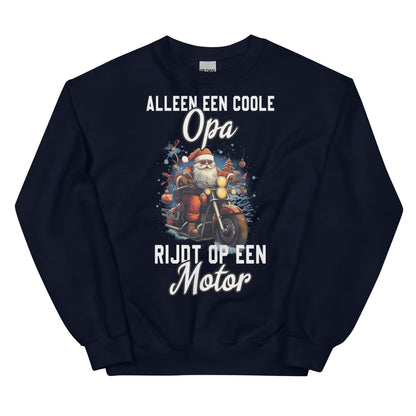 Unisex Kersttrui ( Kerst - Alleen een coole opa rijdt op een motor)