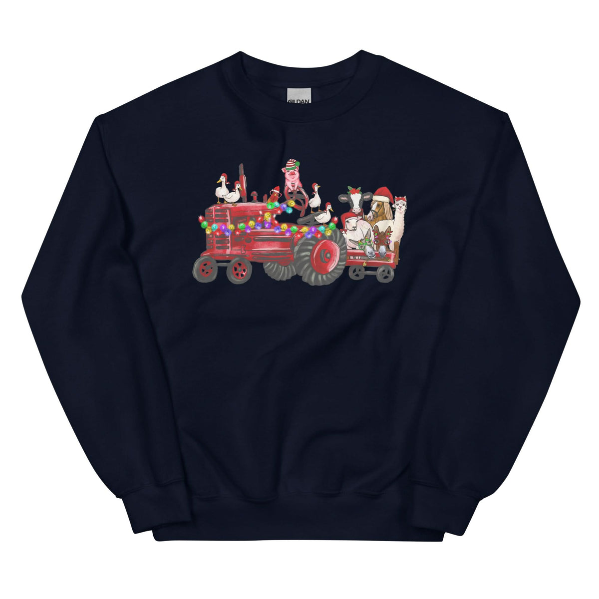 Unisex Kersttrui ( kerst boerderij)