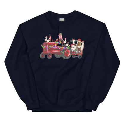 Unisex Kersttrui ( kerst boerderij)