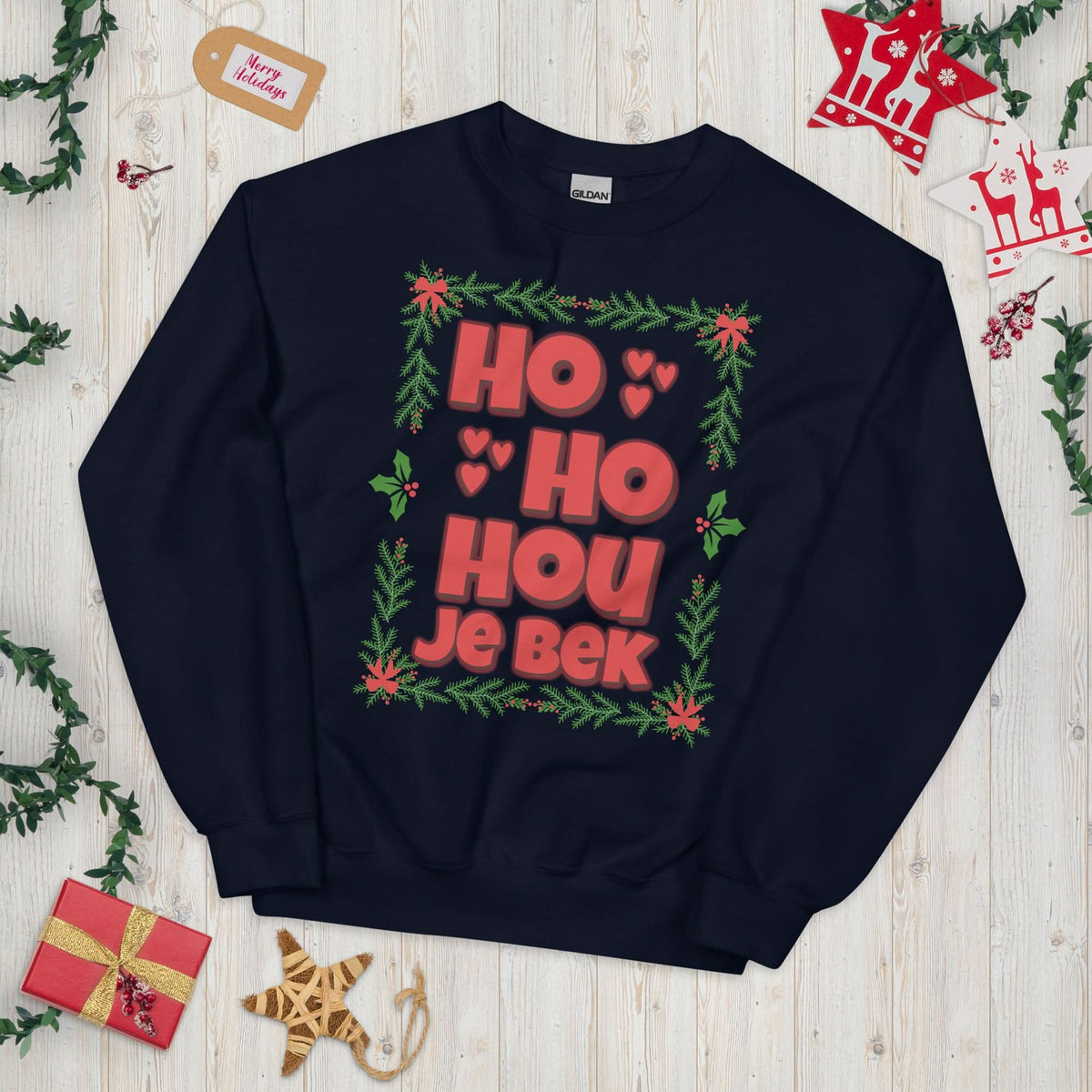 Unisex kersttrui (HO HO HOU JE B*K)