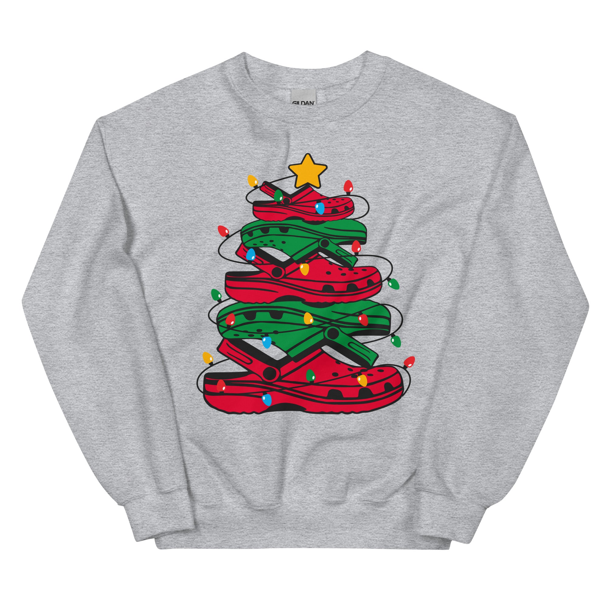 Unisex Kersttrui ( Crocs kerstboom)