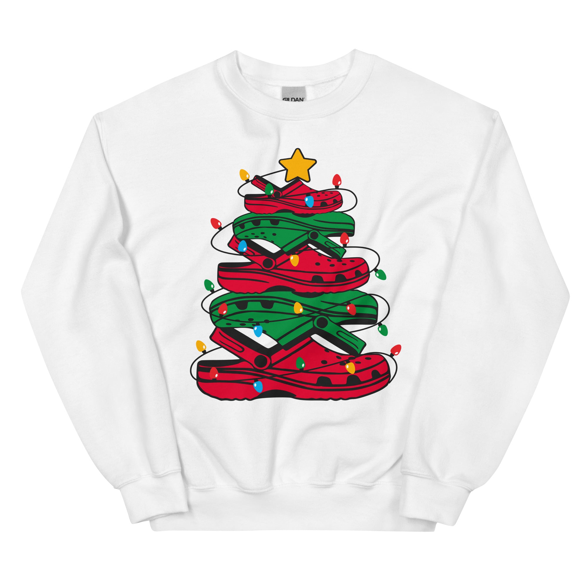 Unisex Kersttrui ( Crocs kerstboom)