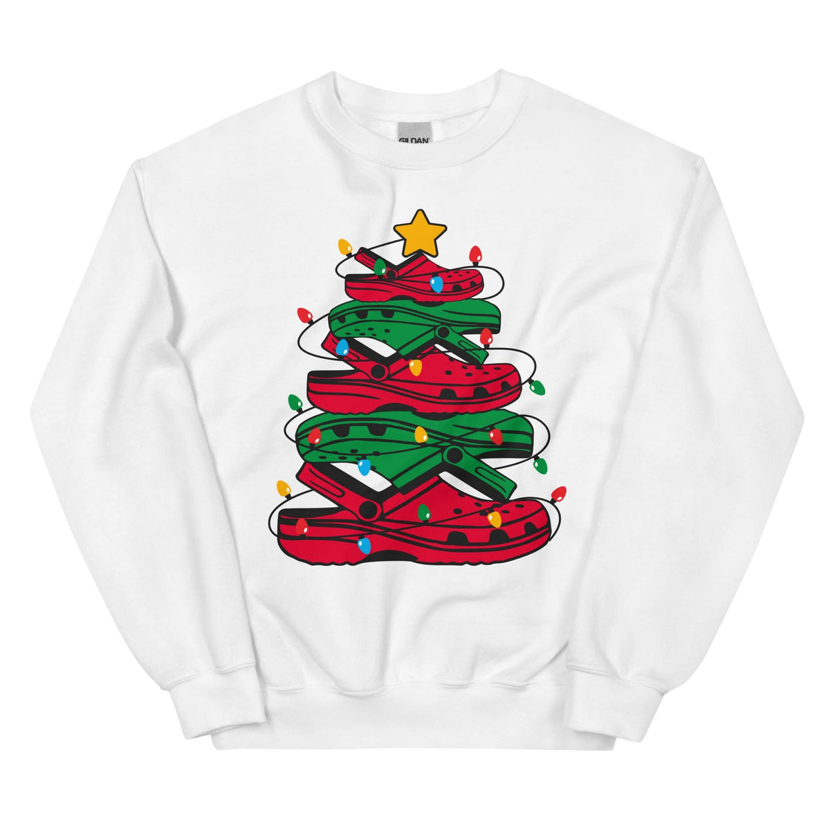 Unisex Kersttrui ( Crocs kerstboom)